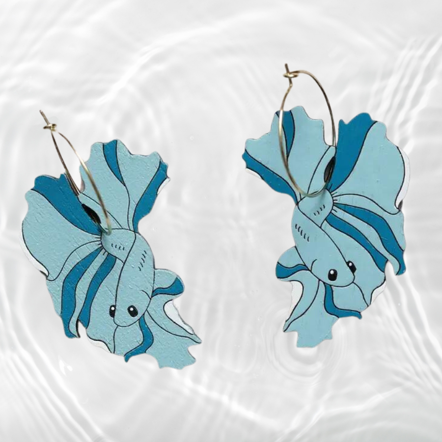 Betta Fish Dangle Earrings