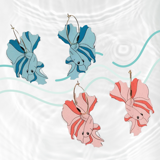 Betta Fish Dangle Earrings