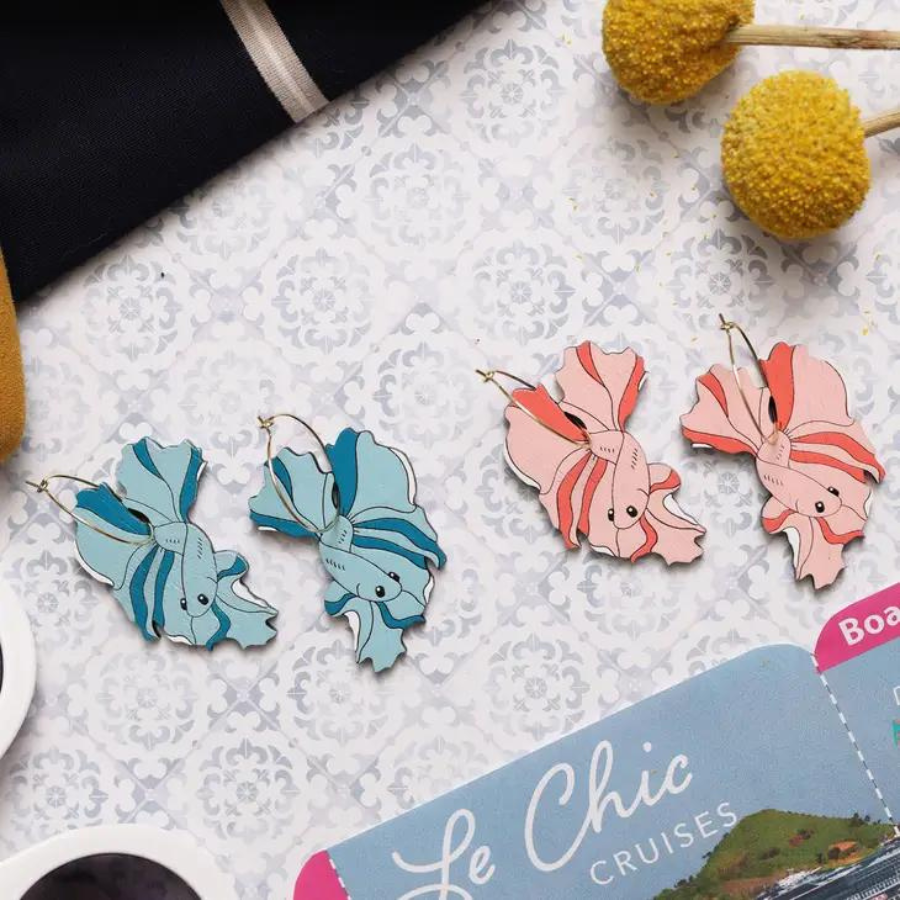 Betta Fish Dangle Earrings