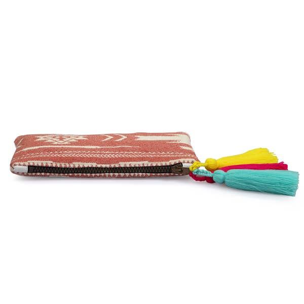 Handmade Kilim Boho Clutch - Blush