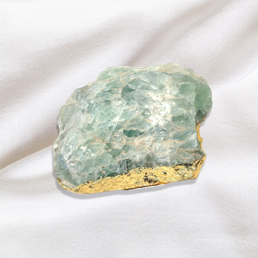 Green Fluorite - Gold Gilded