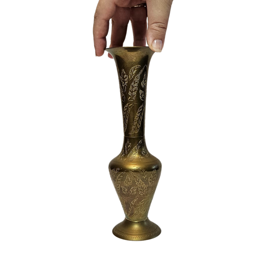 Indian Carved Brass Vase