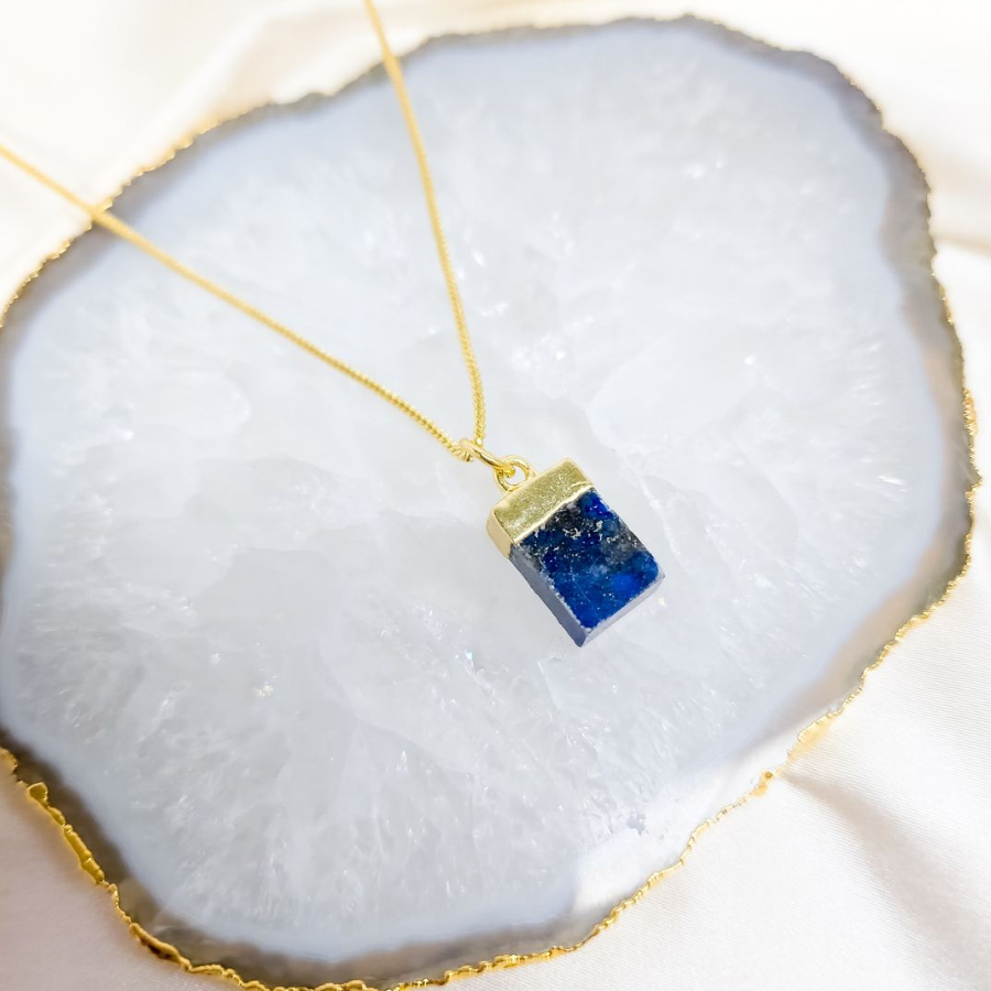 Gold-Plated Lapis Lazuli Necklace - New