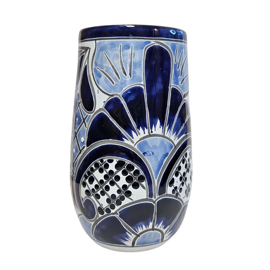 Blue & White Mexican Pottery Vase - Rise