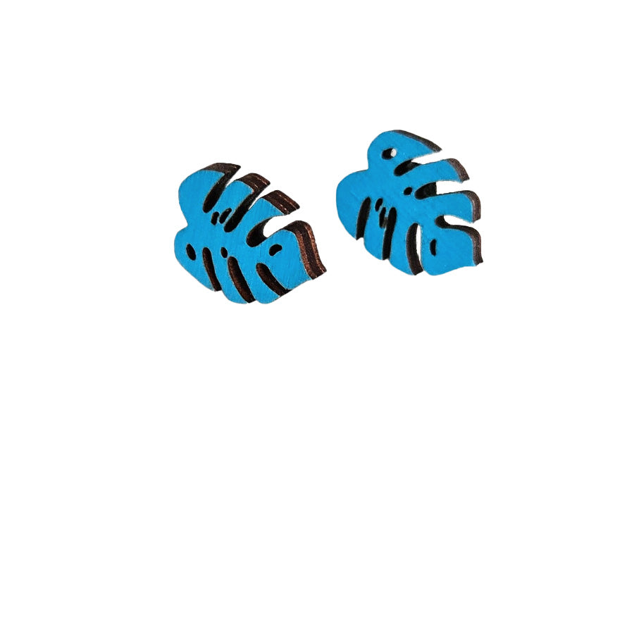 Monstera Stud Earrings