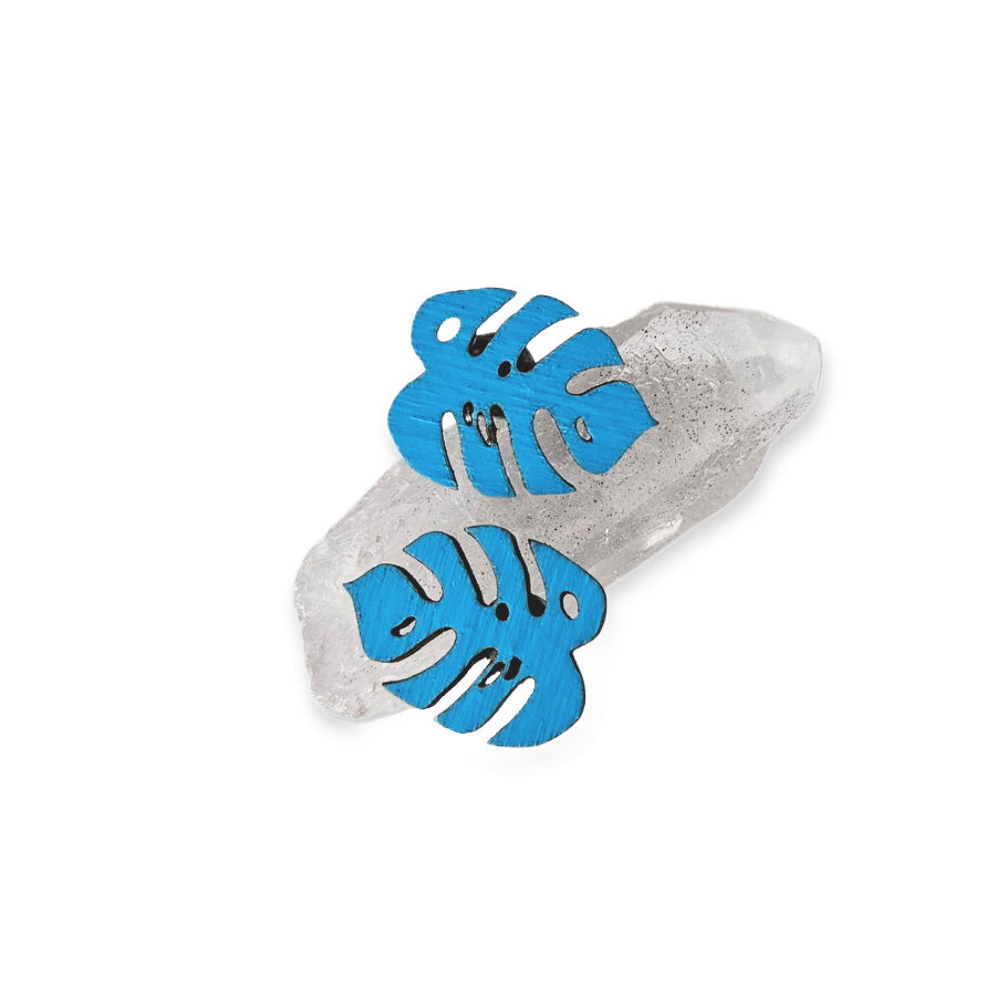Monstera Stud Earrings