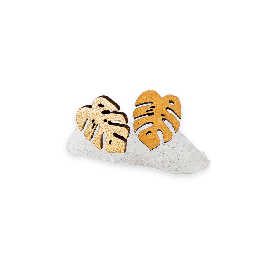 Monstera Stud Earrings