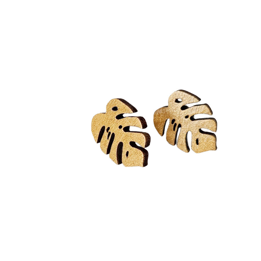 Monstera Stud Earrings