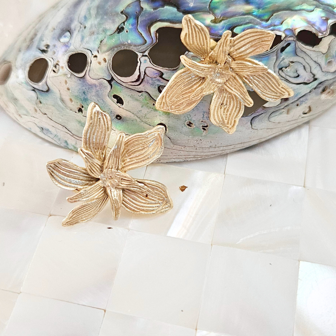 Penelope Orchid Stud Earrings - Back in Stock