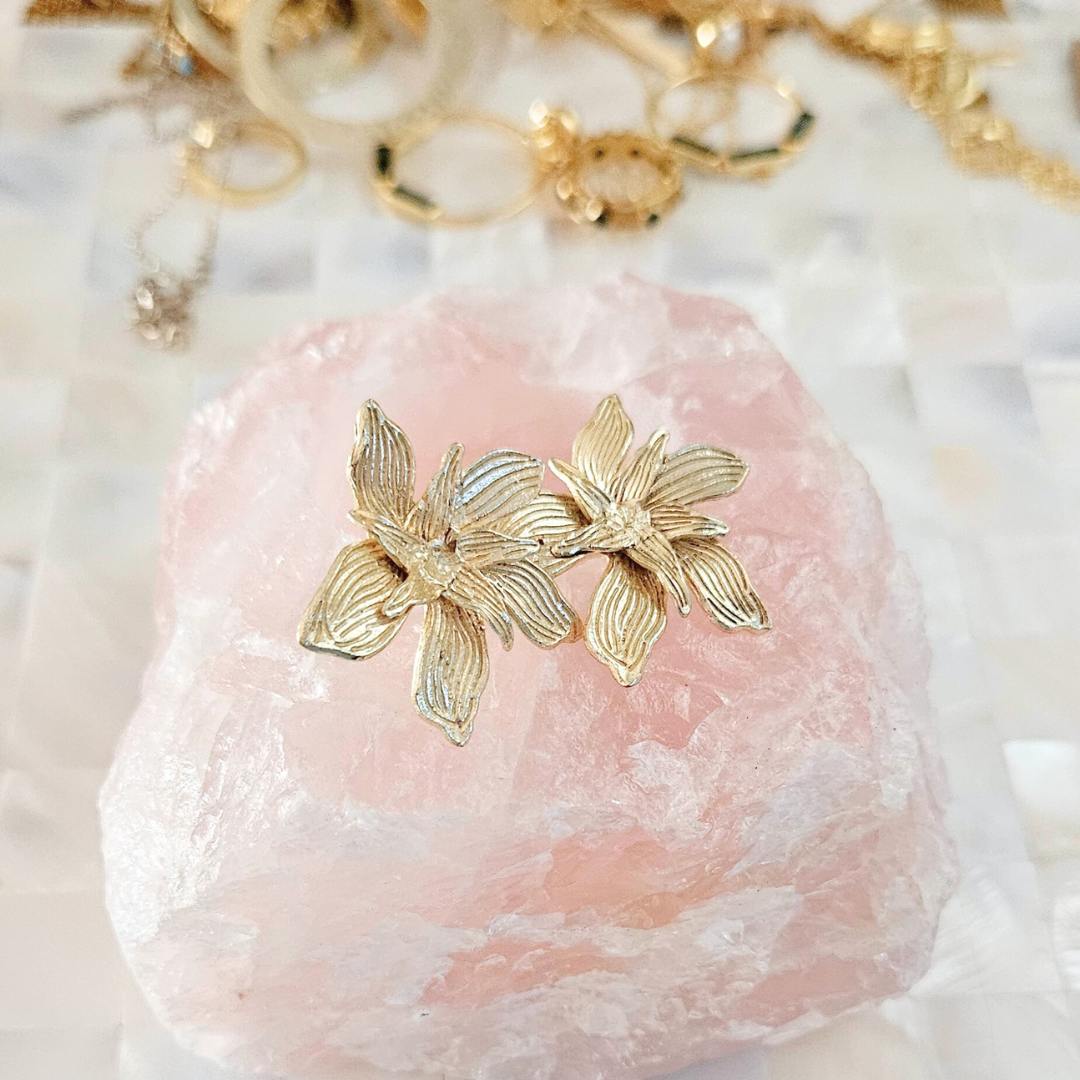 Penelope Orchid Stud Earrings - Back in Stock