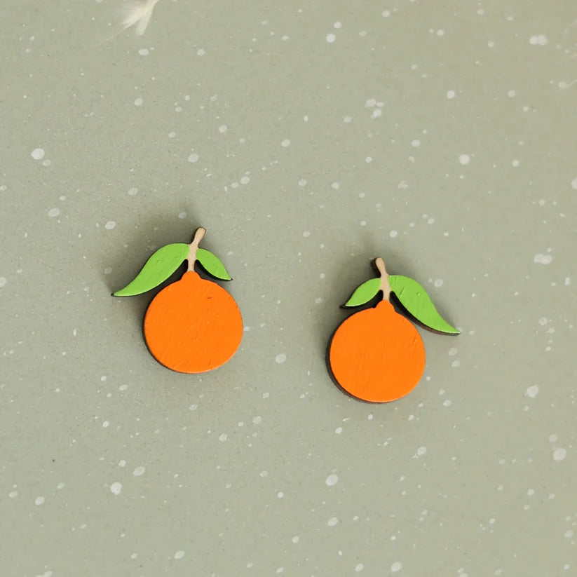 Orange Tangerine Stud Earrings