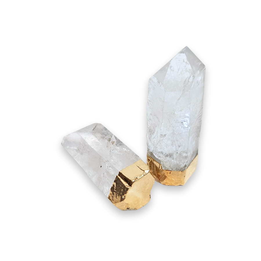 Quartz Crystal Points - 22K Gold-Gilded