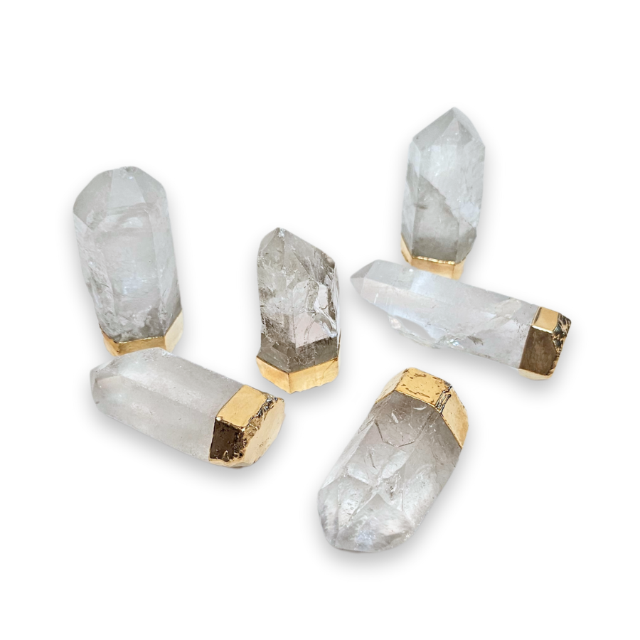 Quartz Crystal Points - 22K Gold-Gilded