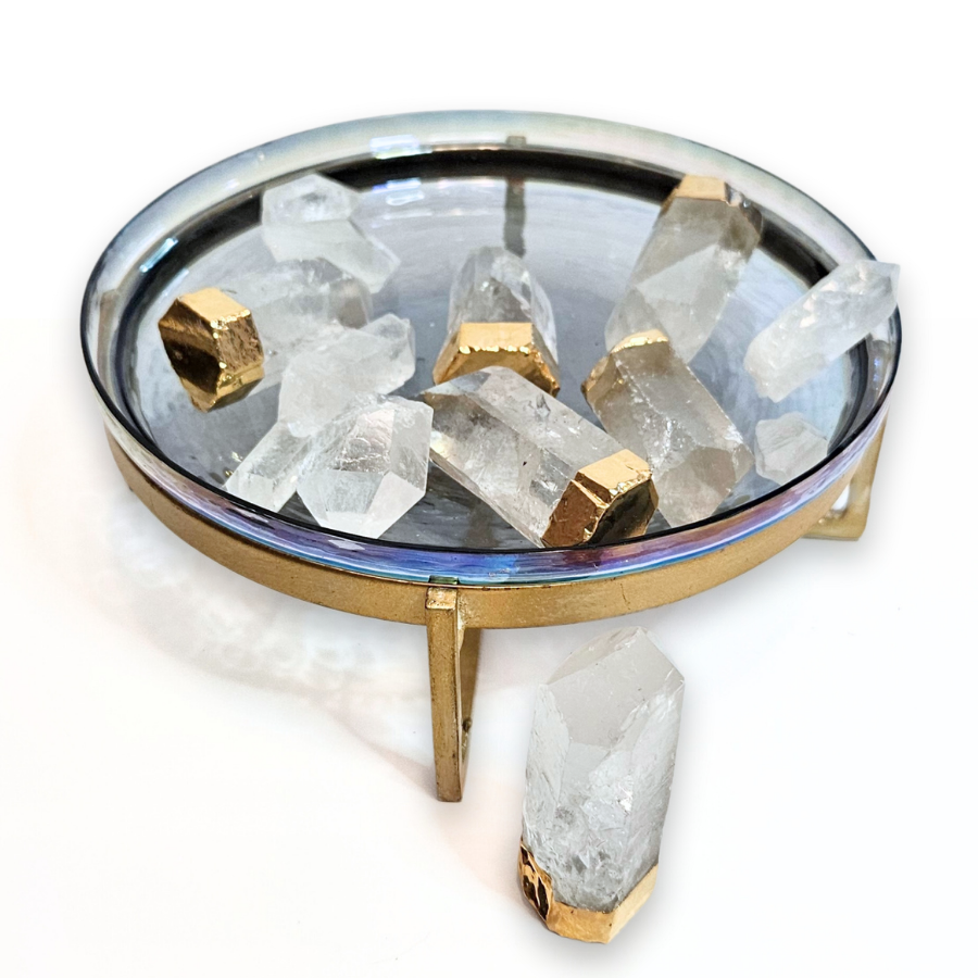 Quartz Crystal Points - 22K Gold-Gilded