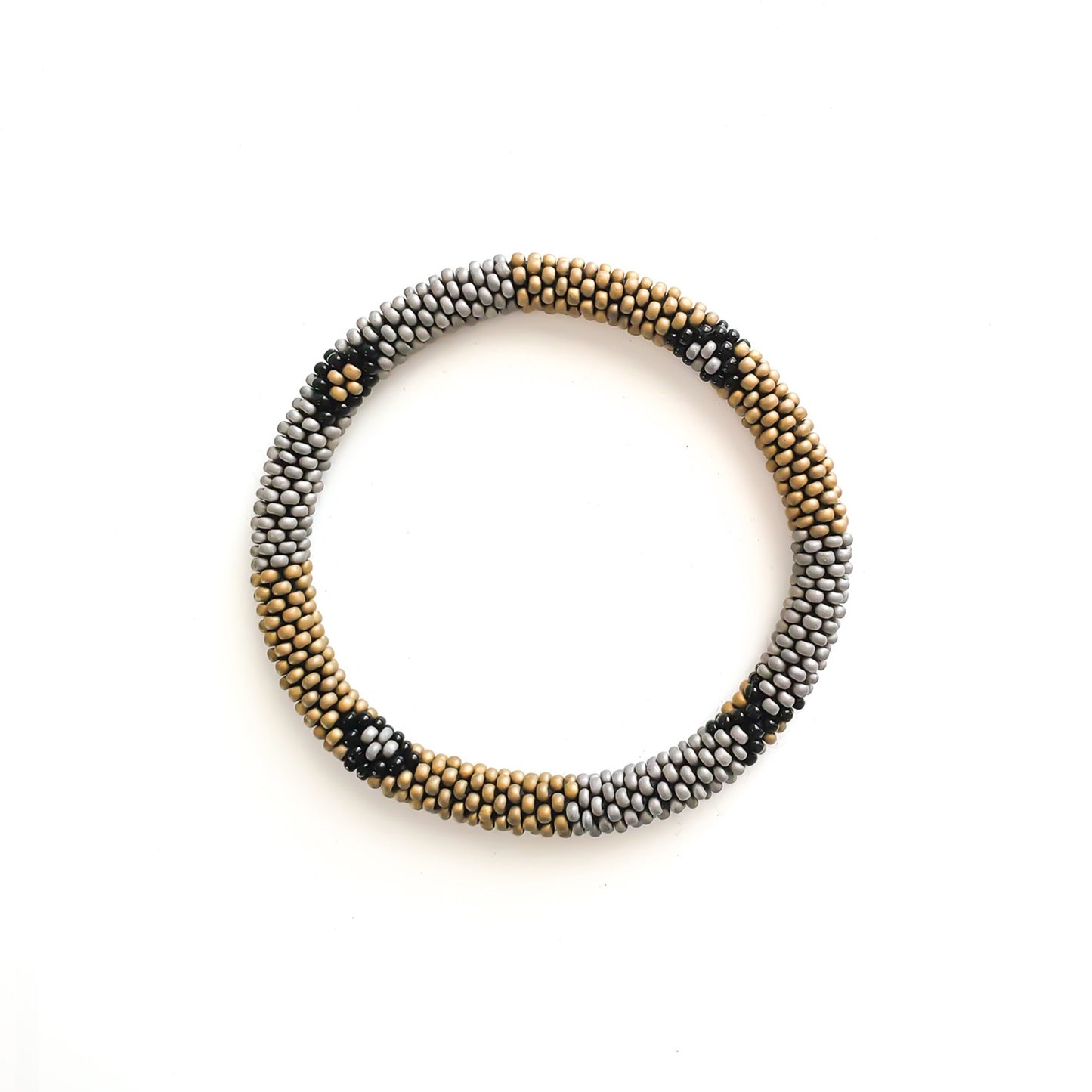 Roll-On Bracelet - Black Sun (Black, Bronze & White)