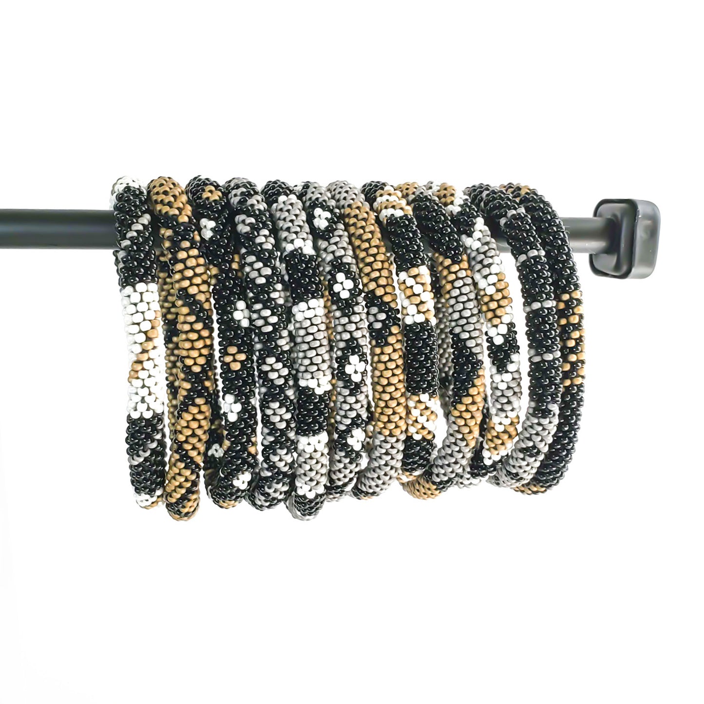 Roll-On Bracelet - Black Sun (Black, Bronze & White)