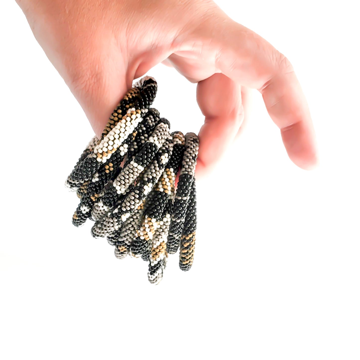 Roll-On Bracelet - Black Sun (Black, Bronze & White)