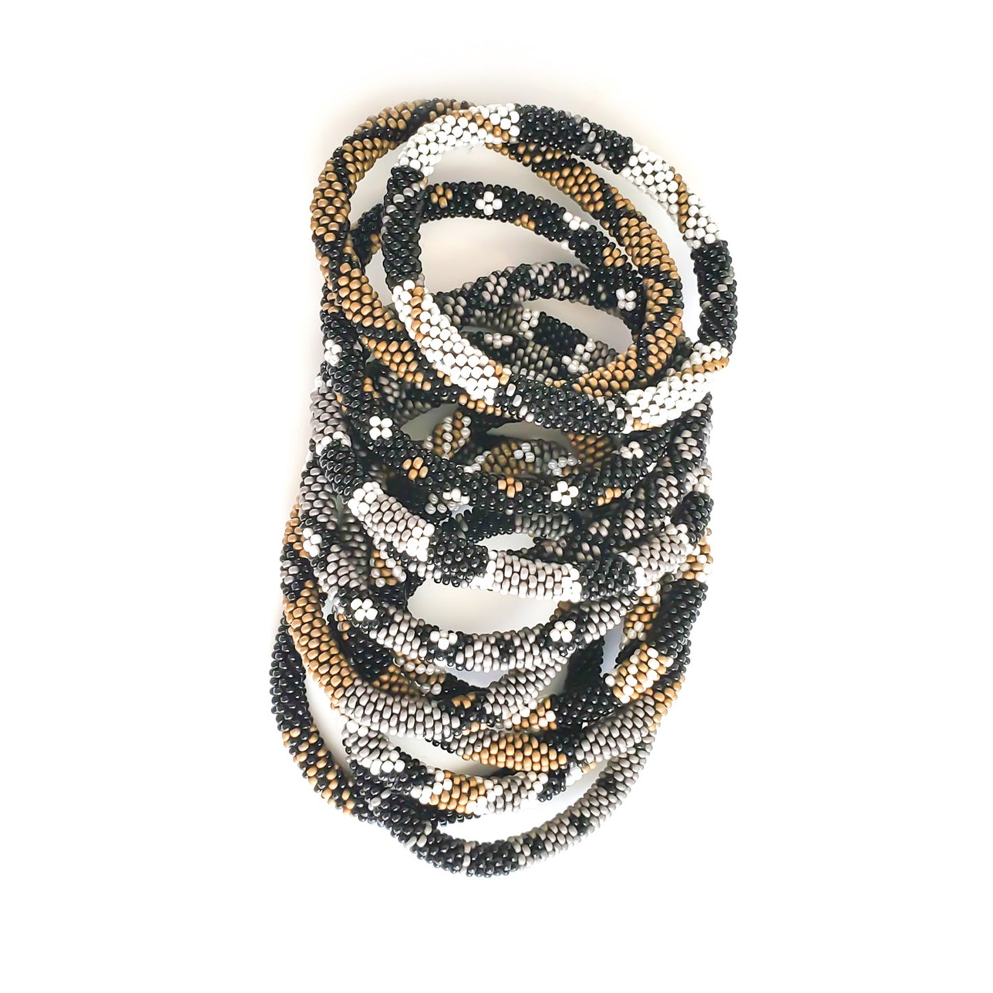 Roll-On Bracelet - Black Sun (Black, Bronze & White)