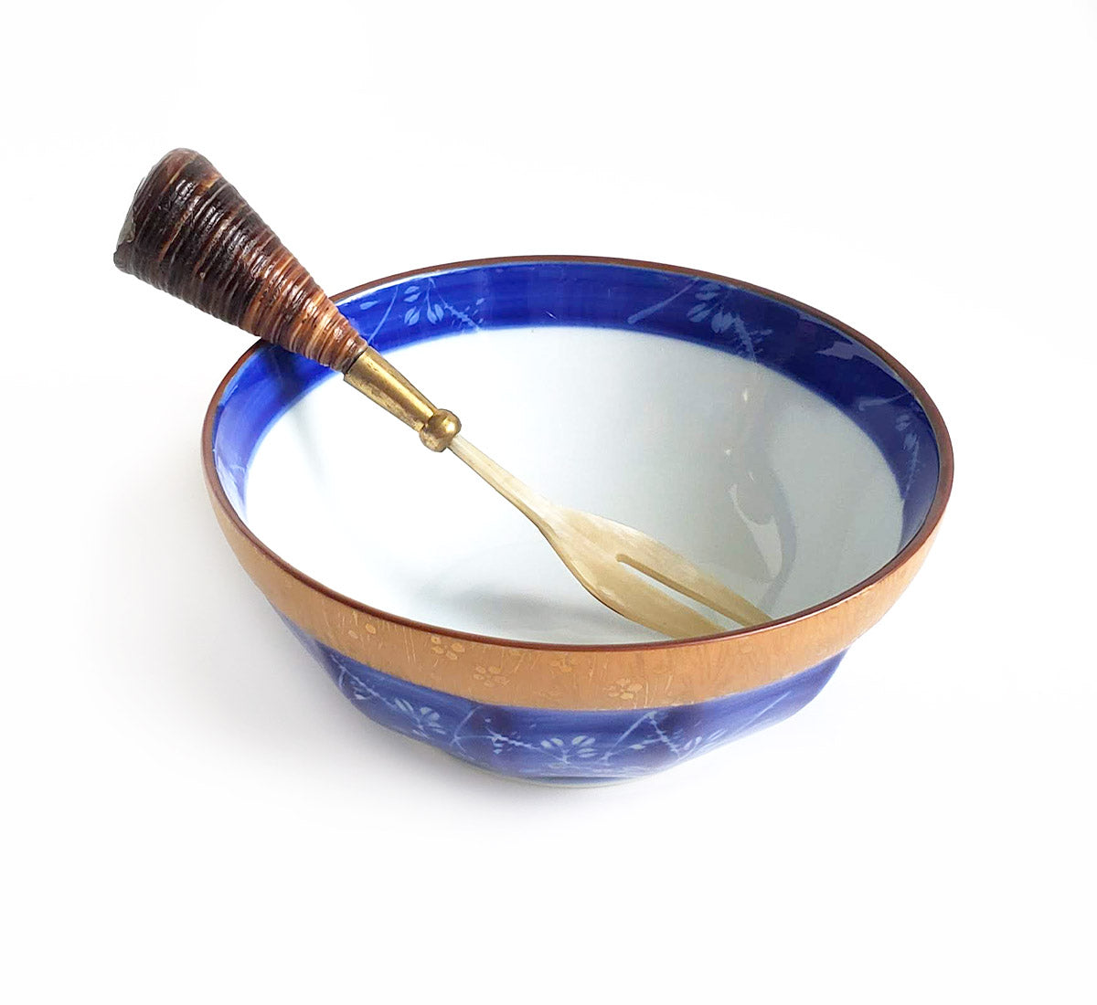 Blue & Gold Handpainted Bowls - Set of 4