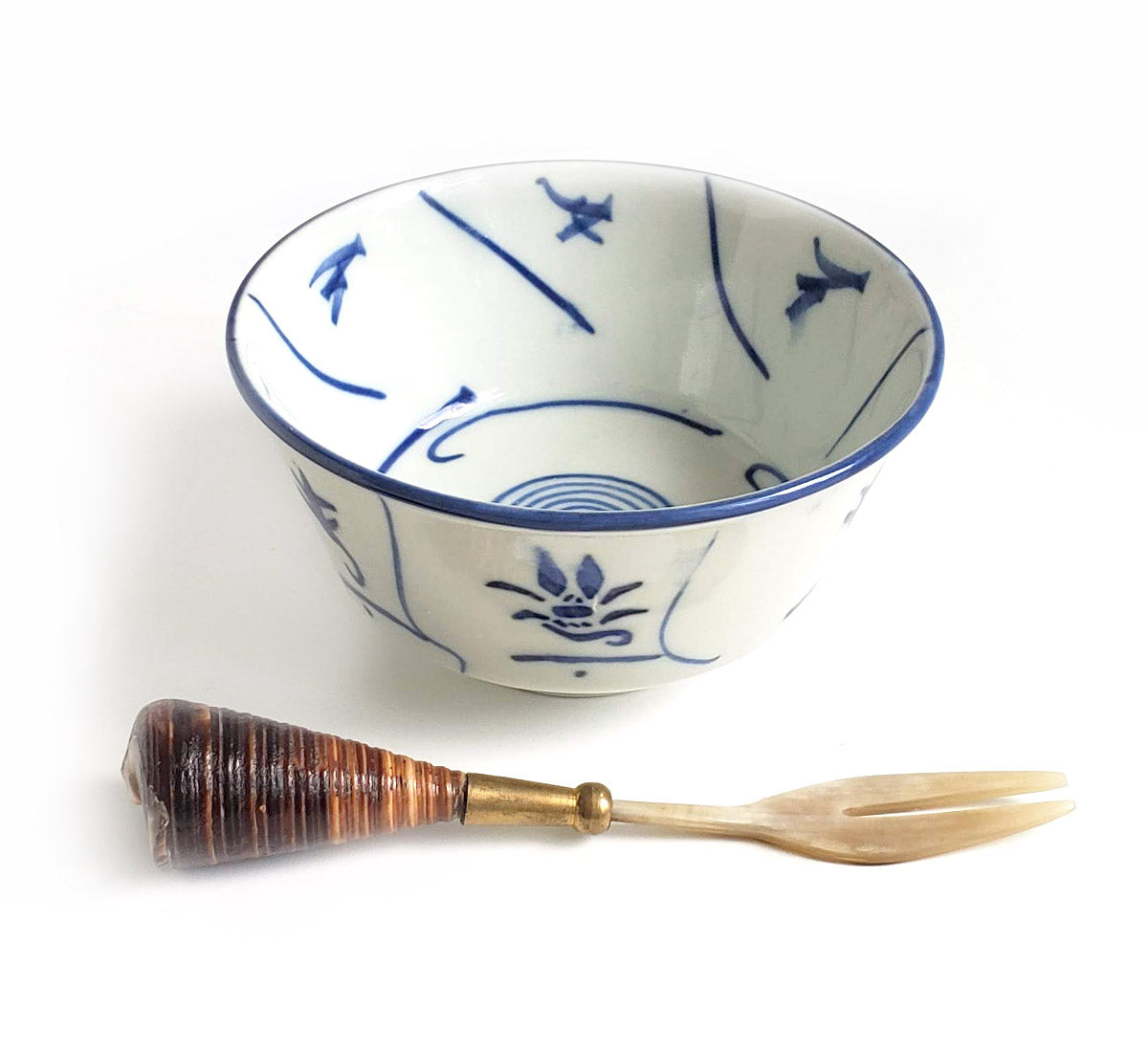 Blue & White Handpainted Bowls - Set of 4