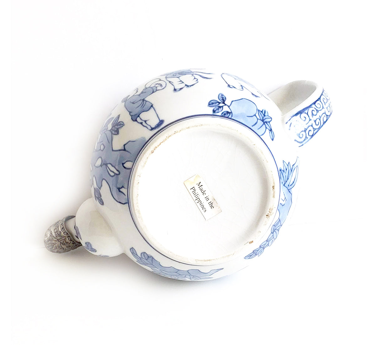 Blue & White Chinoiserie Handpainted Tea Pot - Large
