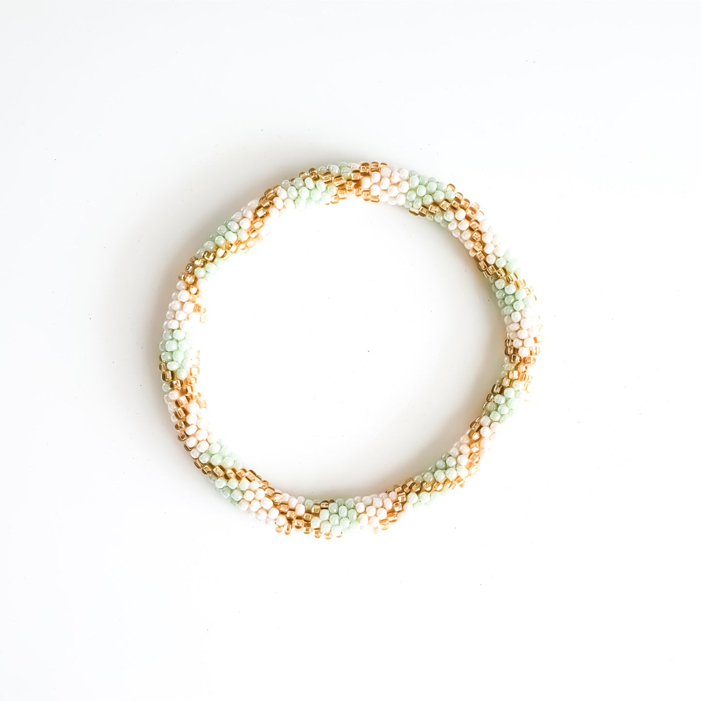 Roll-On Bracelet - Capri (Mint, Cream & Gold)