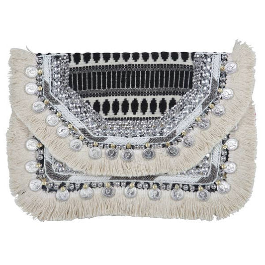 Handmade Banjara Beaded Clutch - Midnight