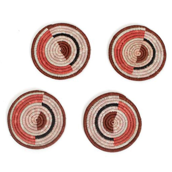 Handwoven Coral Mara Coasters