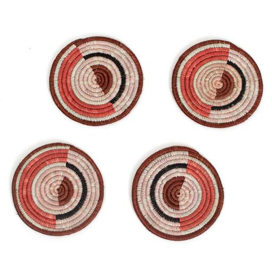 Handwoven Coral Mara Coasters