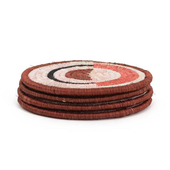 Handwoven Coral Mara Coasters