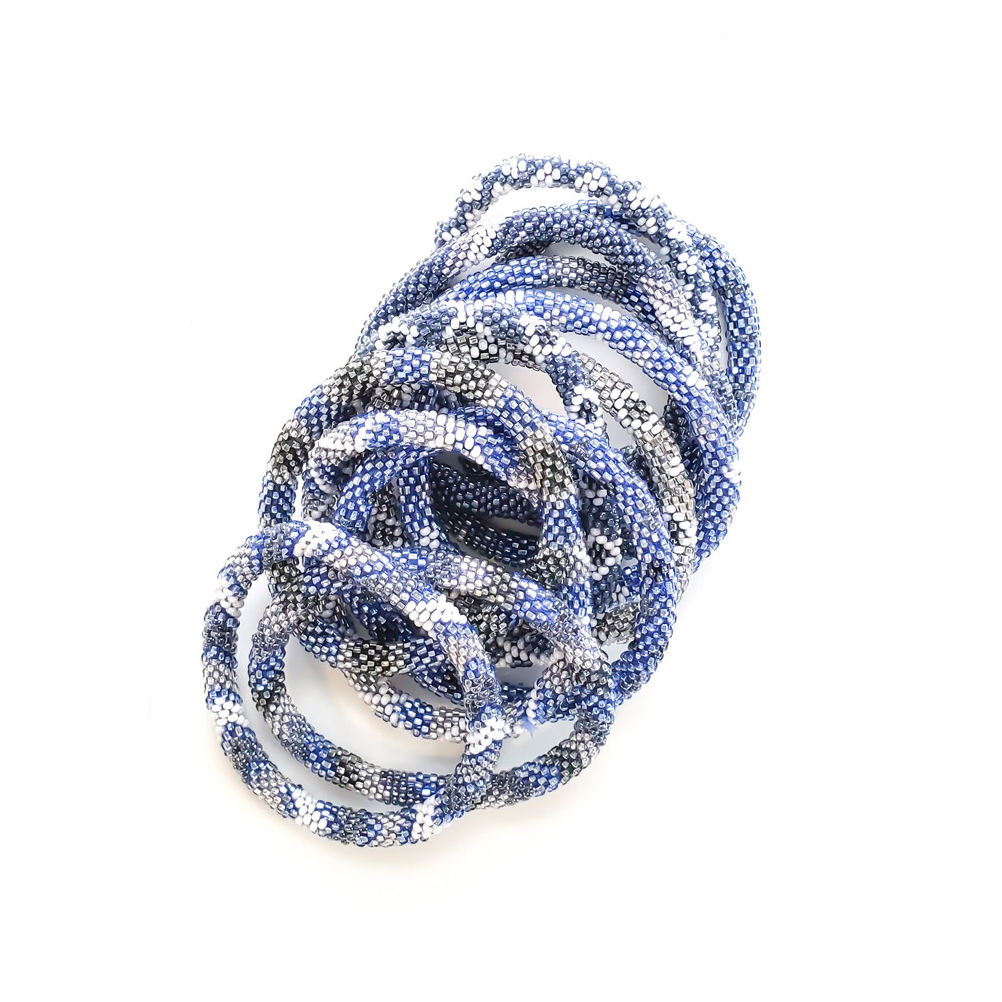 Roll-On Bracelet - Denim (Blue & White)