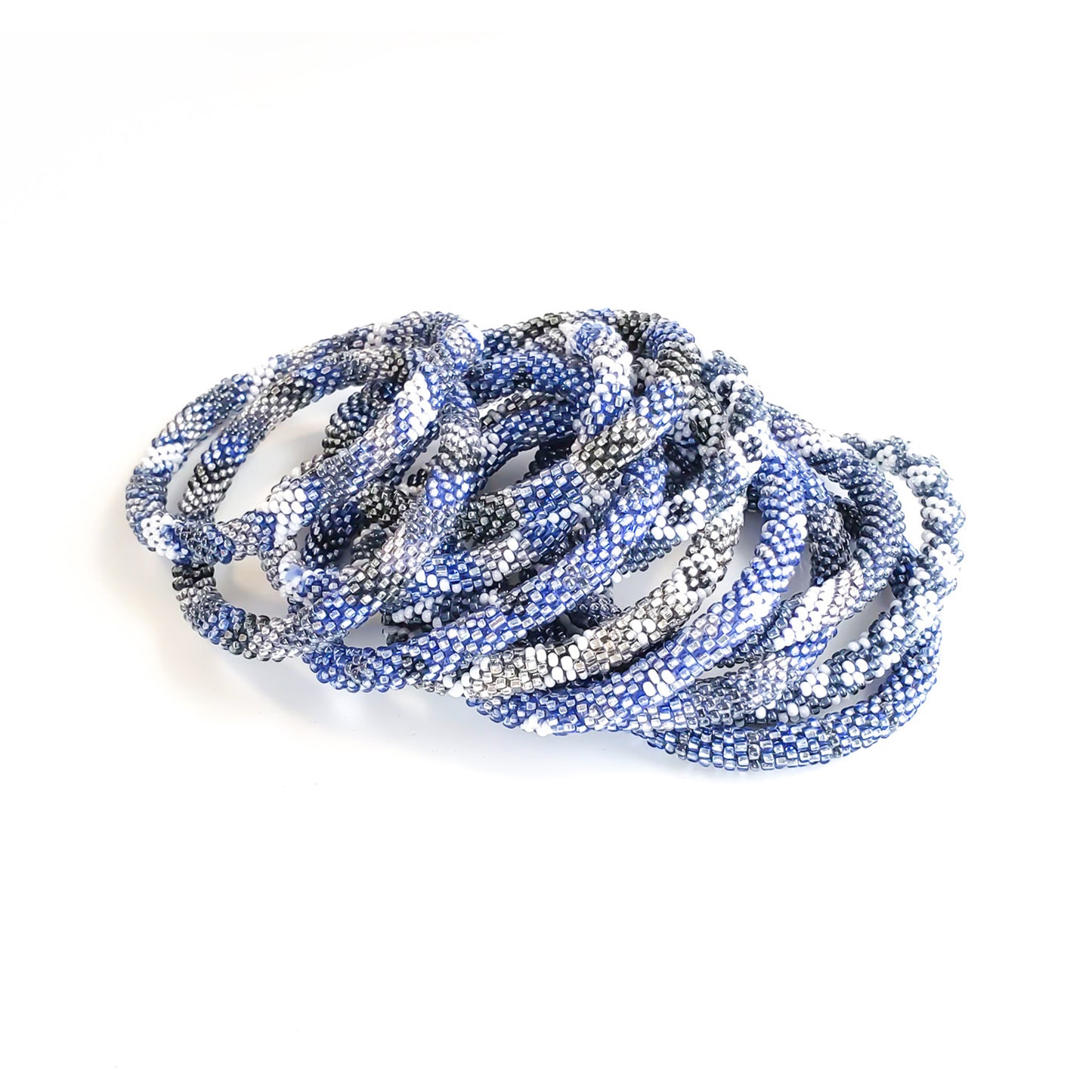 Roll-On Bracelet - Denim (Blue & White)