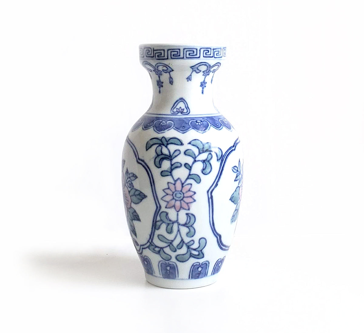 Chinoiserie Handpainted Floral Motif Flower Vase - Small