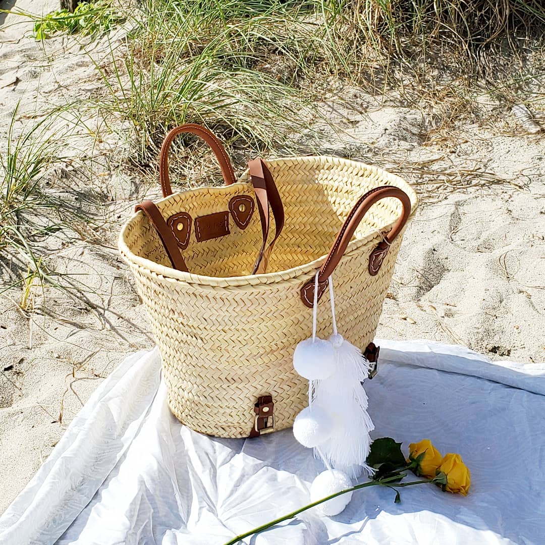 Tokyo Straw Backpack Basket - Tan
