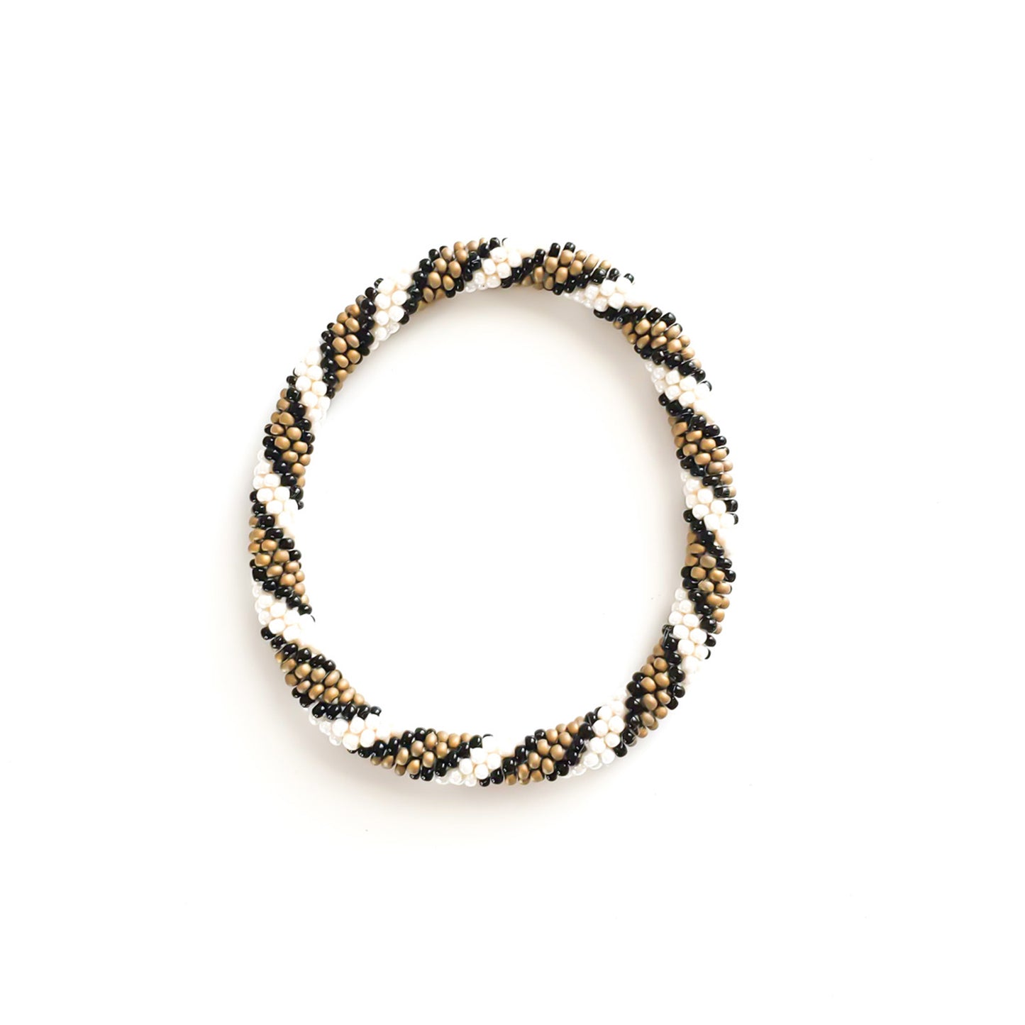 Roll-On Bracelet - Khaki (Khaki, Cream & Gold)
