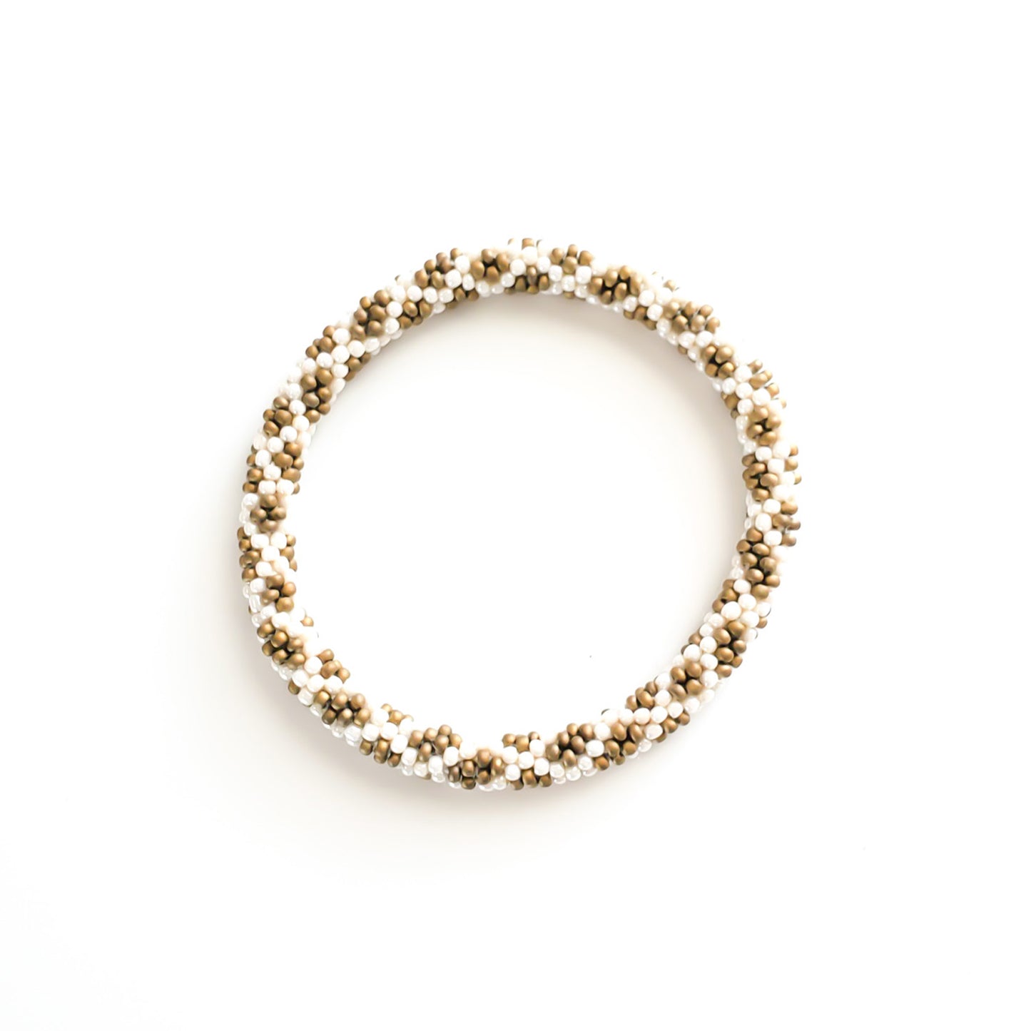 Roll-On Bracelet - Khaki (Khaki, Cream & Gold)