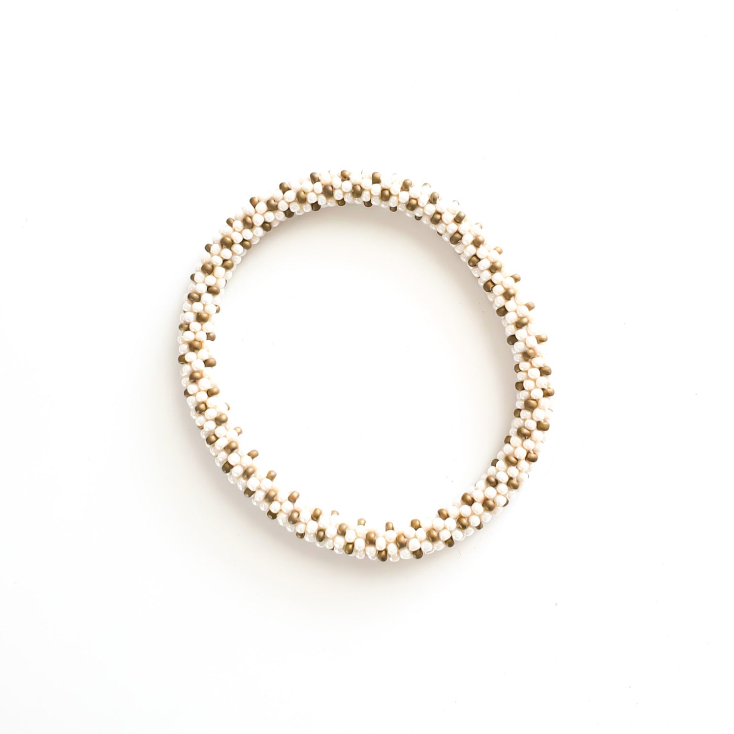 Roll-On Bracelet - Khaki (Khaki, Cream & Gold)