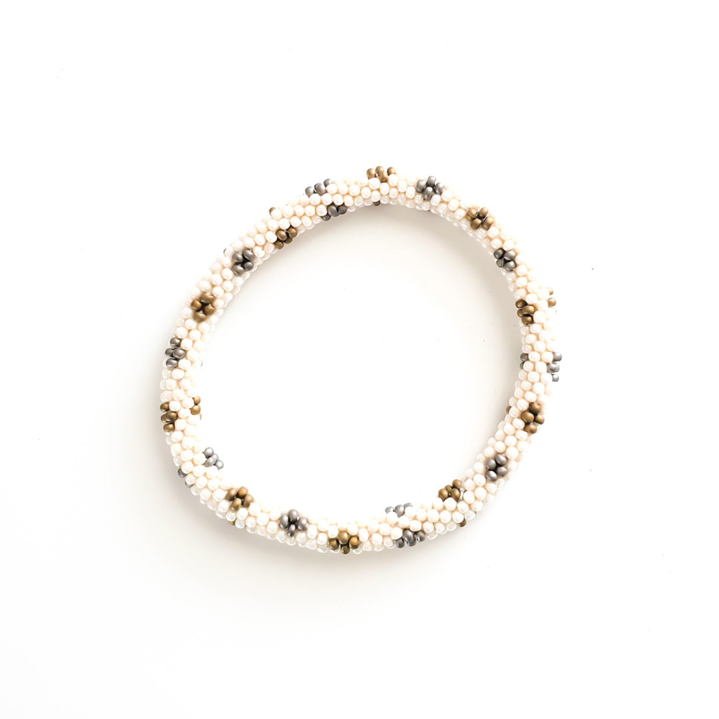 Roll-On Bracelet - Khaki (Khaki, Cream & Gold)