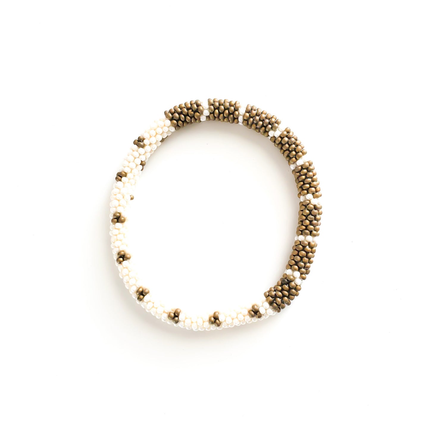 Roll-On Bracelet - Khaki (Khaki, Cream & Gold)