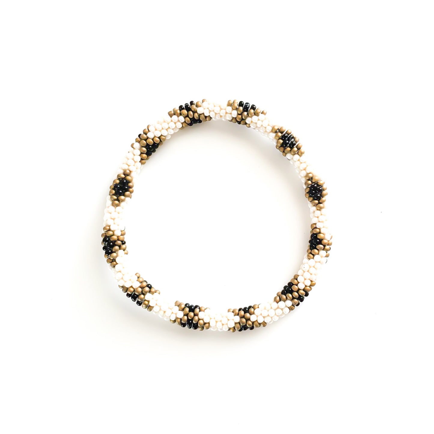 Roll-On Bracelet - Khaki (Khaki, Cream & Gold)