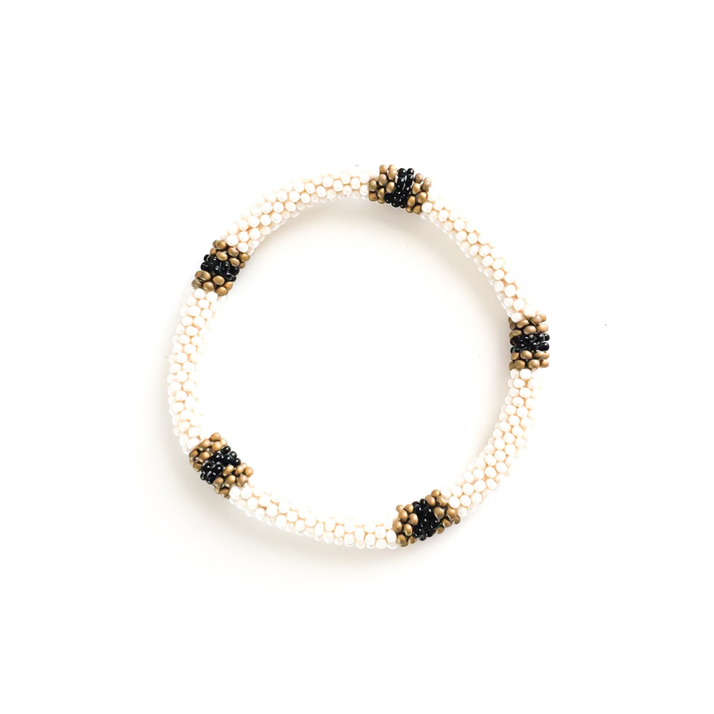 Roll-On Bracelet - Khaki (Khaki, Cream & Gold)