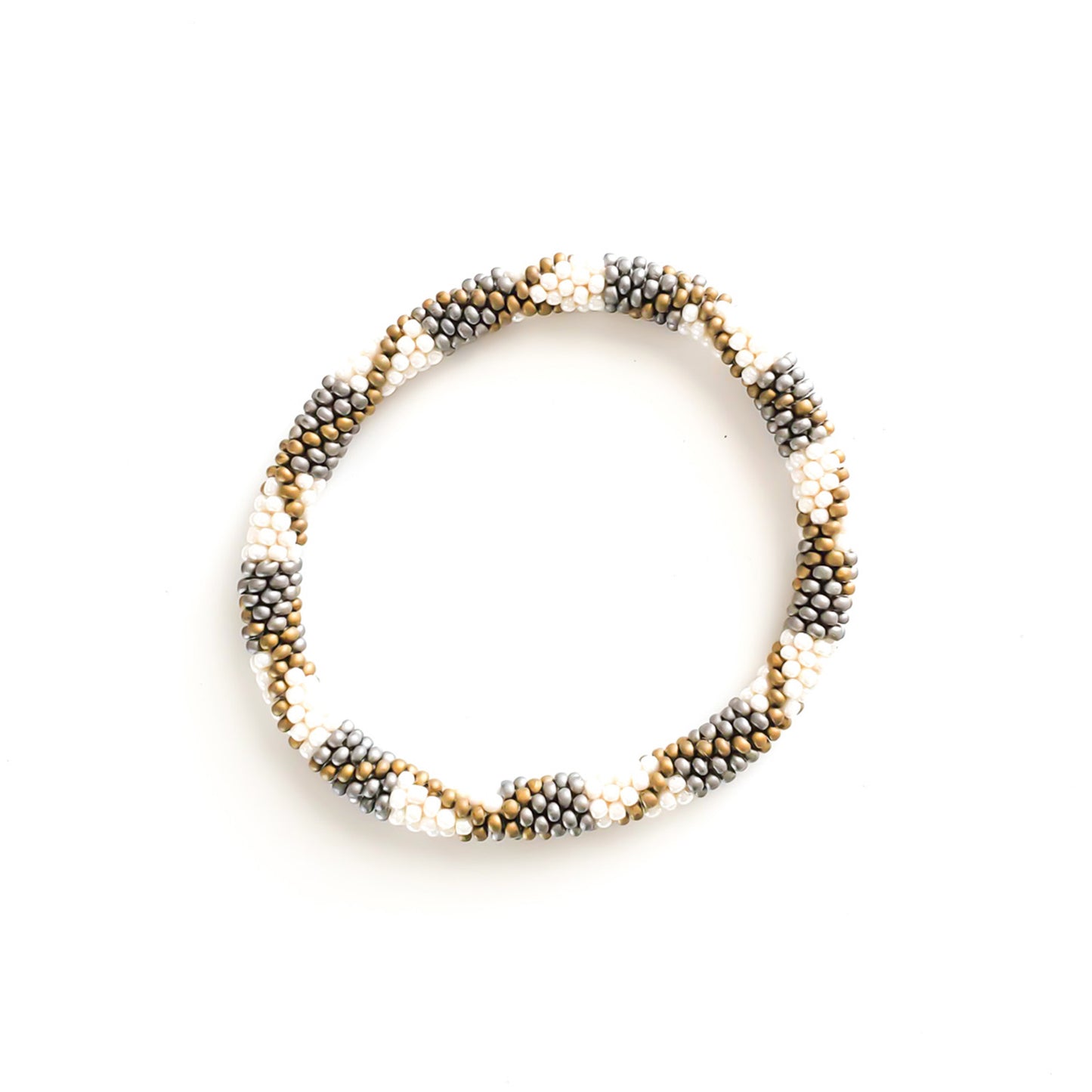 Roll-On Bracelet - Khaki (Khaki, Cream & Gold)