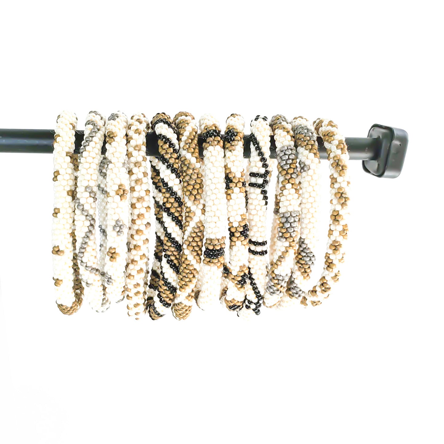 Roll-On Bracelet - Khaki (Khaki, Cream & Gold)