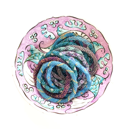 Roll-On Bracelet - Mermaid  (Teal, Purple & Aqua)