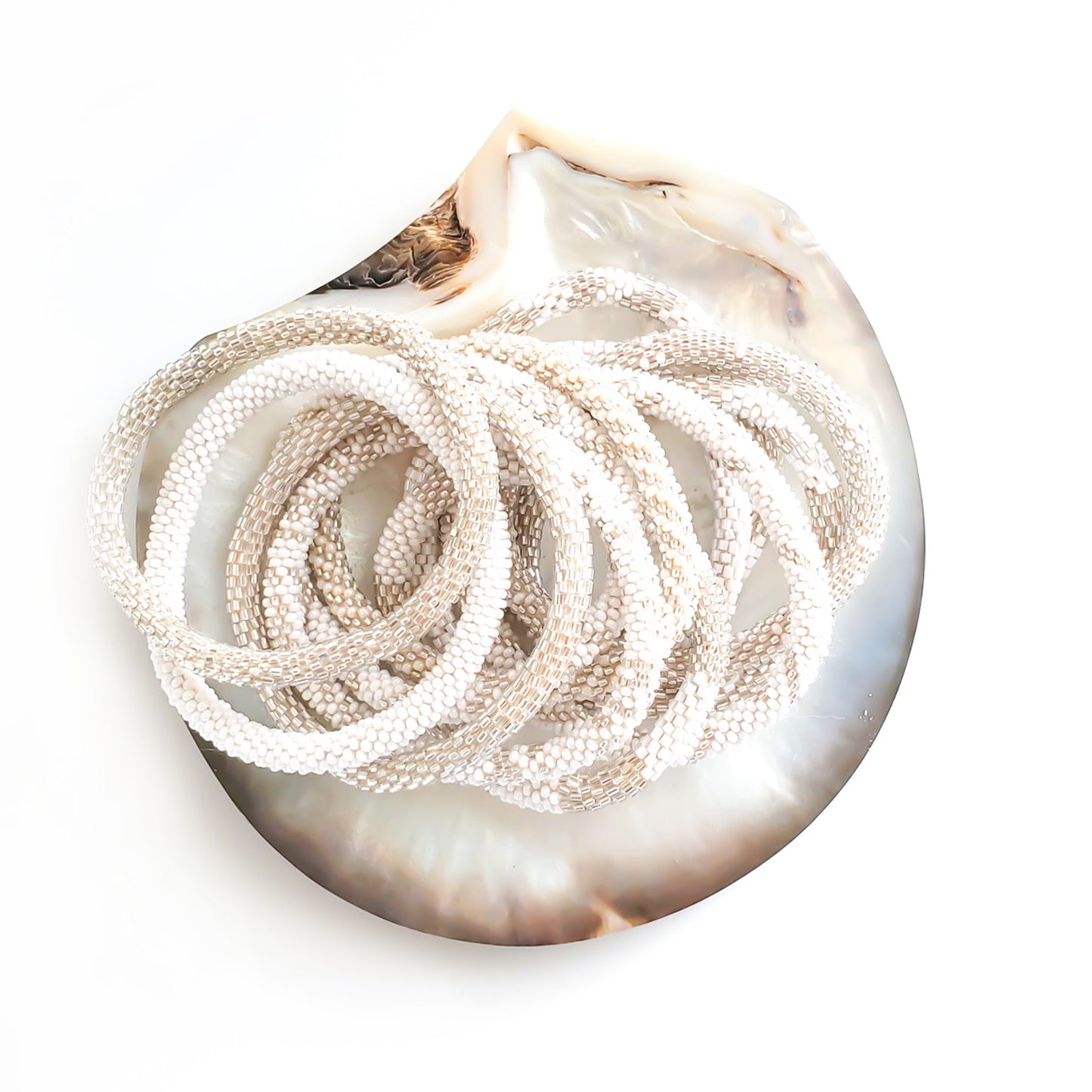 Roll-On Bracelet - Pearl (White & Platinum)