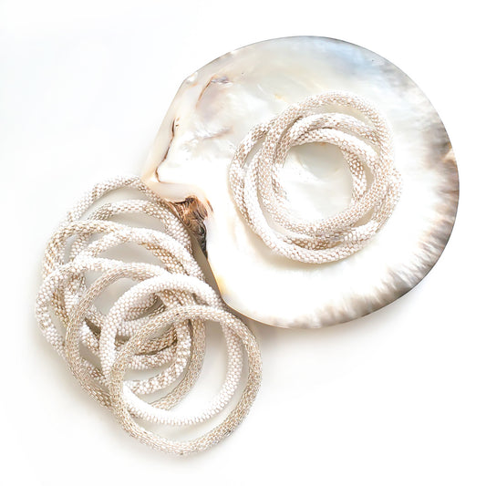 Roll-On Bracelet - Pearl (White & Platinum)