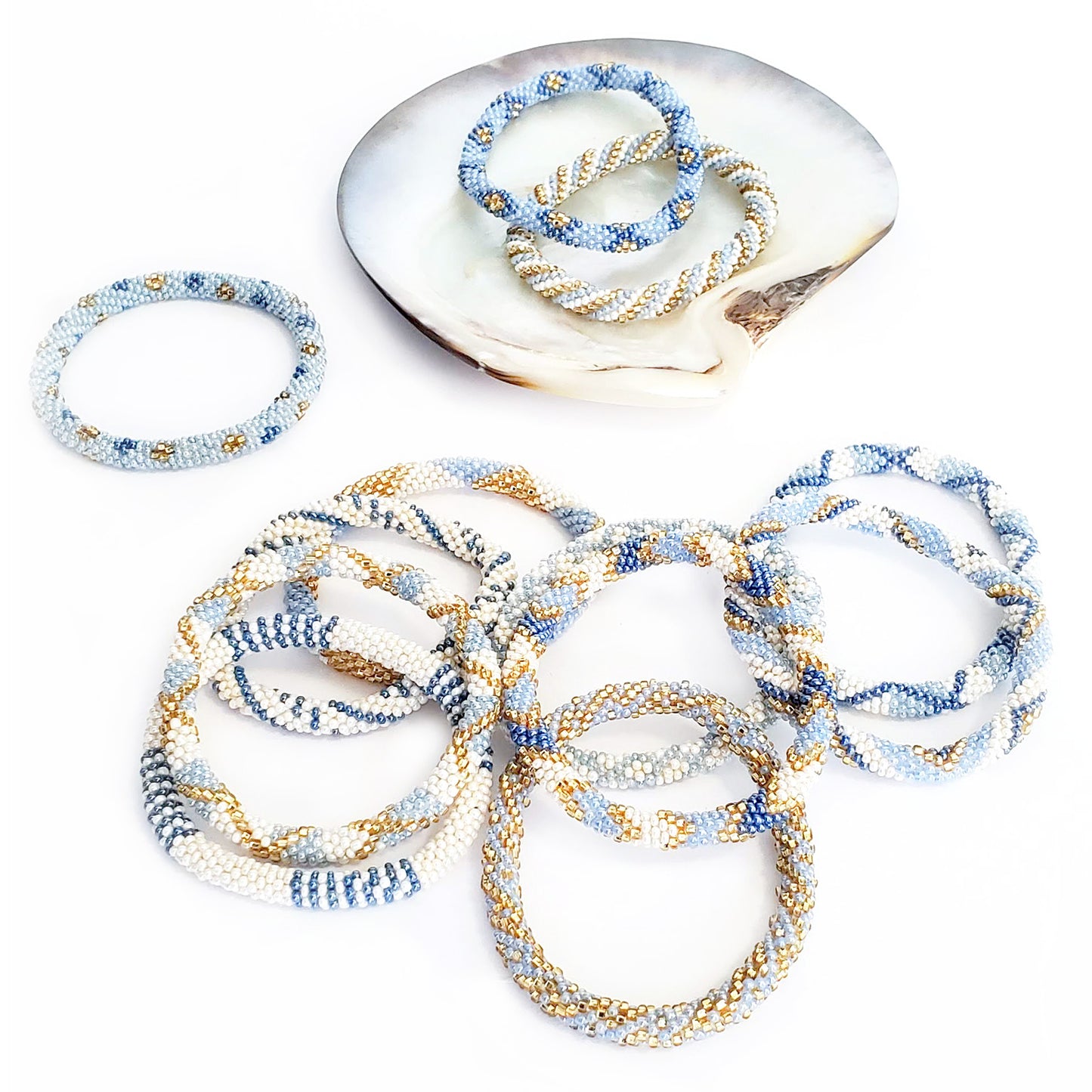 Roll-On Bracelet - Santorini (Blue & White)