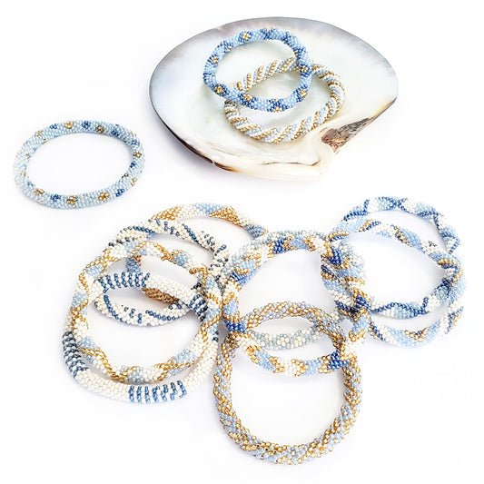 Roll-On Bracelet - Santorini (Blue & White)