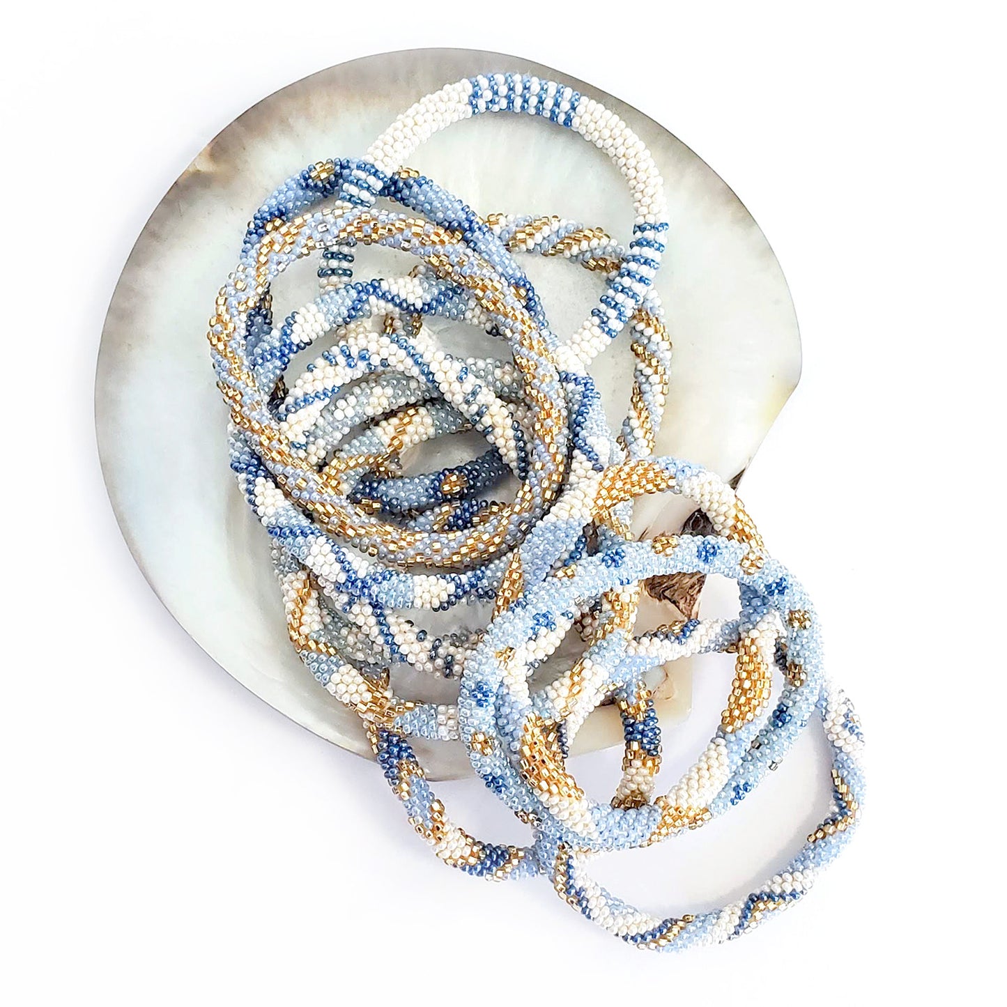 Roll-On Bracelet - Santorini (Blue & White)