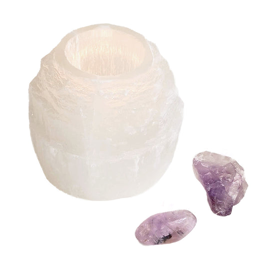 Selenite Candle Holder